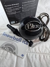 Blue USB Microphone Black Plug and Play open box never used picture