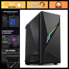 RGB Mid-Tower Gaming PC Case ATX, Tempered Glass, LED Fans, Customizable Design picture