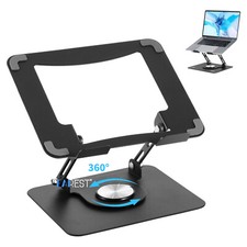 360° Rotating Metal Laptop Stand Riser Computer Holder Foldable Ergonomic Desk picture
