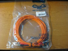 New 5m 15 foot ST-ST 62.5/125 OM1 Duplex Multimode PVC Fiber Optic Cable Orange picture