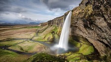 Landscape waterfall nature rocks iceland seljalandsfoss Custom Gaming Mat Desk picture