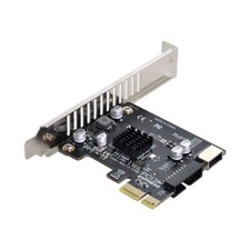 Cablecy PCI-E 1X Express Adapter 5Gbps Socket & USB 2.0 to Type-E USB 3.1 Panel picture