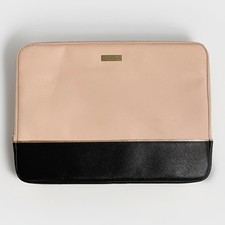 Kate Spade New York Saffiano Leather Laptop Sleeve Case 13 Inch Black & Pink EUC picture