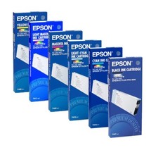 6 x Original Ink Epson Stylus Pro 9000 / T407 T408 T409 T410 -T412 Cartridges picture