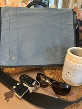 VTG Coach Computer/Laptop  Messenger Bag Canvas Leather Brass Bag Tag Designer picture