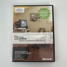 Microsoft Office Student and Teacher Edition 2003 Windows CD Case with Key picture