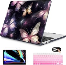 Stylish Hard Shell Laptop Case for 2026-2022 MacBook Air - Glittering Butterfly picture