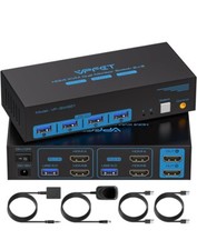 8K@60Hz HDMI Displayport KVM Switch USB 3.0 2 Monitors 2 Computers 4K@120Hz picture