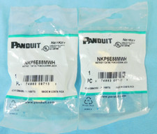 Panduit NKP5E88MWH NetKey Cat5e Punchdown Keystone Jack White - QUANTITY OF 2 picture