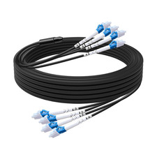 246FT/75M 4-Core Industrial TPU LC to LC Outdoor Armored Fiber Patch Cable, 4 St picture