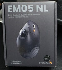 Ratón vertical con trackball Protoarc Emo5 Nl 2.40 + Bluetooth de modo dual y tr picture