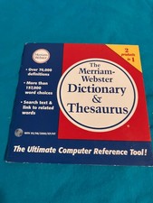 Merriam Webster Dictionary And Thesaurus PC CDRom RARE Version 2.6e Win 95/98/XP picture