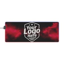 Red Smoke Color Blast LED Large Desk Pad Custom Logo Desk Mat Sports Card Break picture