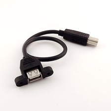 10x USB 2.0 A Female Panel Mount Socket to USB 2.0 B Male Printer Cable Cord 1FT picture