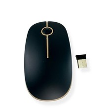 Jelly Comb MS001 Slim Wireless Optical Mouse USB Nano Receiver Black Gold picture