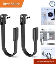 Durable 90-Degree USB-C Extension Cable - 2-Pack, Ideal for Mobile Devices picture