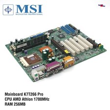 MSI K7T266 Pro Matherboard Computer With CPU AMD Athlon 1700MHZ RAM 256 picture