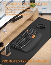 Ergonomic Wireless Keyboard with Wrist Rest, Wave Keys for Comfortable Natural T picture