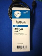 Hama USB microUSB-B/USB-A 2.0 M/M cable 0.9 m black New 00200904 picture