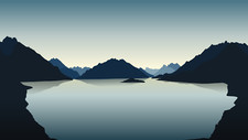 Landscape vector art minimalism mountains illustration Custom Gaming Mat Desk picture