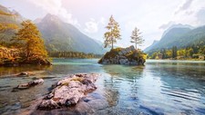 Landscape forest nature summer mountains valley rocks Custom Gaming Mat Desk picture