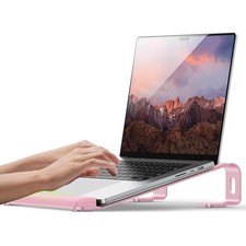 Clear Acrylic Laptop Stand for Desk, Laptop Riser with Wrist Rest | Ergonomic picture