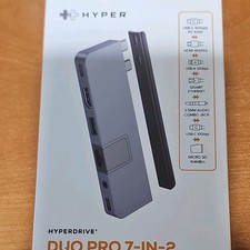 Hyper Drive Duo Pro 7-in-2 USB-C Hub Gray for MacBook Pro/Air 2016-2021 picture