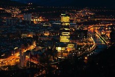 Landscape night lights spain basque country skyscraper Custom Gaming Mat Desk picture