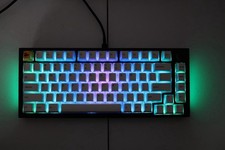Glorious GMMK Pro 75% Mechanical Gaming Keyboard RGB Black White Keycaps picture