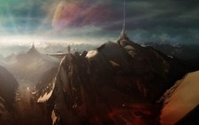 Landscape science fiction planet mountains futuristic Custom Gaming Mat Desk picture