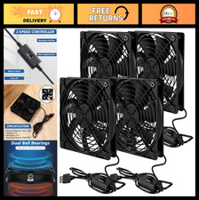 4 Pack 120mm USB Cooling Fans - 3-Speed Control, Quiet, Dual Ball Bearing, 50K H picture