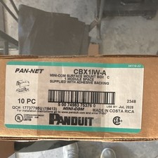Panduit CBX1IW-A Pan-Net Mini-Com Surface Mount Box, Adhesive, White 10 Pack picture