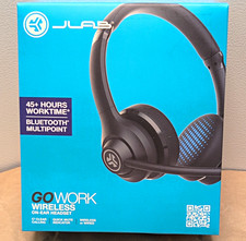 JLab Go Work On-Ear Wireless Bluetooth Multipoint Boom Mic Headset, Black picture