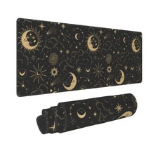 Constellations Gaming Mouse Pad with One Size, Gold Moon Stars Tarot Sun  picture