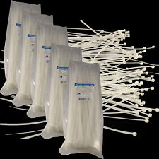NEW WHITE 500 PCS. 12 INCH ZIP TIES NYLON 40 LBS UV WEATHER RESISTANT WIRE CABLE picture