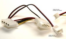 3-Pin Fan to 4-Pin Pass-Through Power Adapter Cable Takeoff 3-4 Wire picture