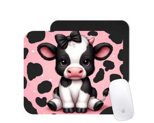 Pink Cow Print Mouse Pad Desk Mat Cute Office Accessory picture