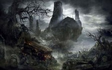 Landscape dark souls iii gothic video games castle from Custom Gaming Mat Desk picture