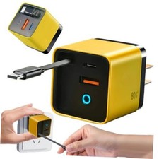 3 in 1 GaN Charger,80w Fast Charger Adapter with Type-C Cable & 2 USB picture