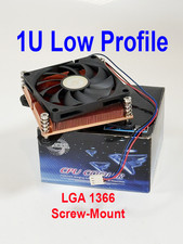 EverCool 1U Low Profile LGA1366 CPU Cooler Full Copper Heatsink 80x10mm Slim Fan picture