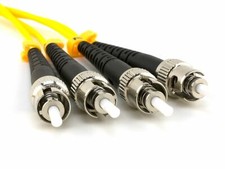 2m ST-ST Duplex 9/125 OS2 Singlemode Fiber Optic Patch Cable OFNR Yellow 6FT picture