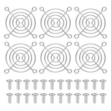6 Pcs 60mm Fan Finger Grill Metal Ventilation Grill Cover with Screws, Silver picture