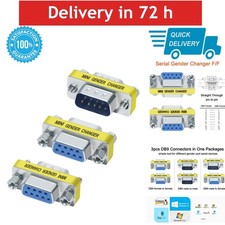 DTECH DB9 RS232 Serial Adapter 3-Pack F-F M-F M-M Gender Changer picture