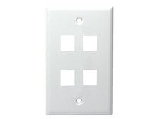 Monoprice Mid-Size Keystone Plate 4 Port, Ultra White, UL picture