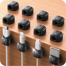 Chfeila Black Cord Organizer Clips 12-Pack picture