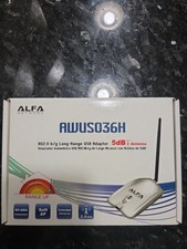 New Alfa Network AWUS036H 802.11 g/b Long Range USB Wireless Adapter 5dB Antenna picture