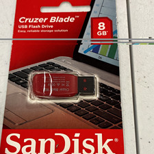SanDisk Cruzer Blade 8GB USB 2.0 Flash Drive Red/Black Removable SDCZ50-008G-B35 picture