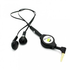 RETRACTABLE EARPHONES HEADPHONES 3.5MM W MIC HANDS-FREE HEADSET for CELL PHONES picture