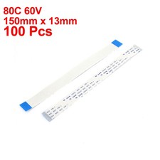 A Type 100 Pcs 150mm x 13mm 0.5mm Pitch 24Pin FFC FPC Cable Wire 80C 60V picture