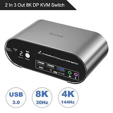 Terived 2 Port DP USB 3.0 KVM Switch Triple Monitor Setup (TD23-4) MSRP - $400 picture